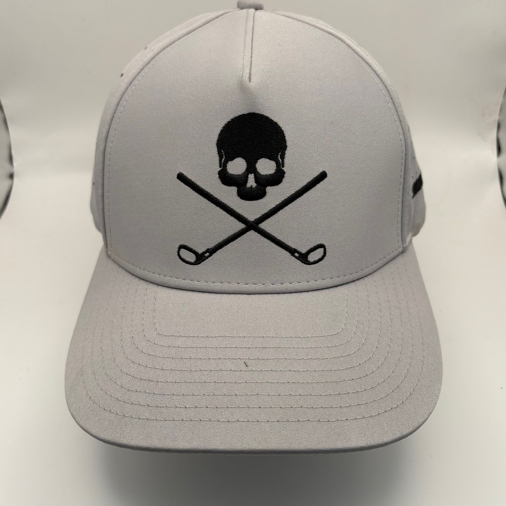 Shankitgolf Skull Golf Cap‎ Gray Embroidered Snapback Breathable Shank It Golf